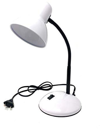 Vetrineinrete® Lampada da scrivania con braccio flessibile snodabile luce lume da tavolo orientabile da cameretta (Bianco) G83