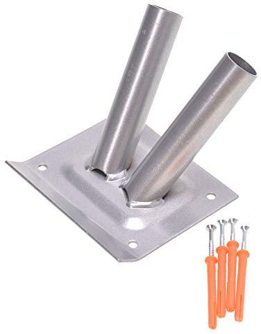 Aqbau Support pour drapeau - Argenté - 2 compartiments