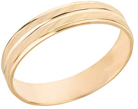 Ardeo Aurum Trauring Unisex Damenring Herrenring aus 375 Gold Gelbgold massiv hochglanz diamantiert Ehering Größe 60