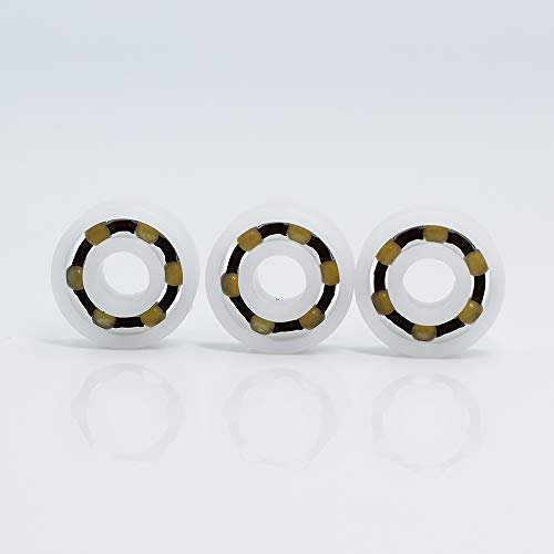 Plastic Ball Bearing,4pcs POM Plastic Bearings Glass Ball Nylon Cage 6200【10 * 30 * 9mm】