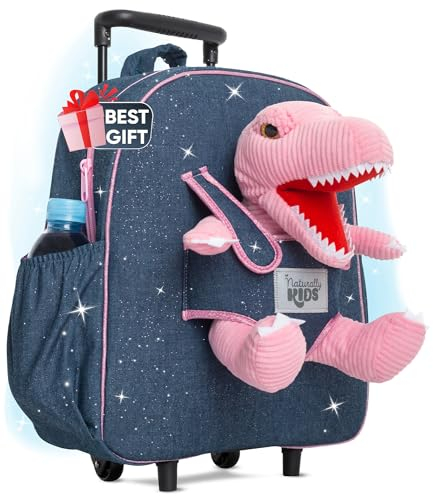 Naturally KIDS Dinosaurier Spielzeug 2-7 jahre, Kindergartenrucksack Jungen, Kinderkoffer