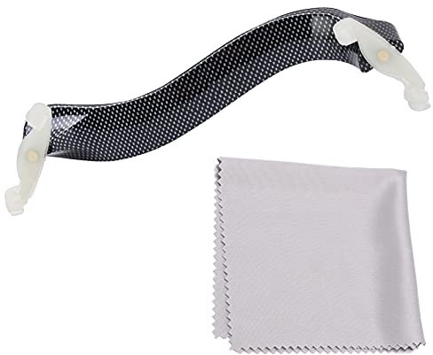 Tomotato Violine Schulterstütze 4/4 4/3 Universal Schulterstütze Geige Kieselgel Gepolstert Schulterhalter Höhenverstellbare Füße mit Wischtuch