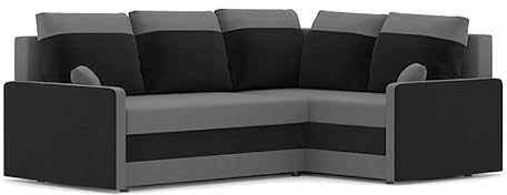 Wohnlandschaft Milton II mit Schlaffunktion Best ecksofa! Federkernmatratze! (Haiti 14 + Haiti 17 RECHTS)