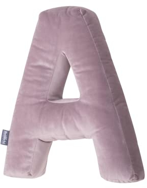 Bellochi Dekorative Kissen mit Antiallergische Füllung - Kuschelkissen - Zierkissen - aus Samt - Kinderkissen in Form eines Buchstabe A - Rosa