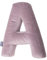 Bellochi Dekorative Kissen mit Antiallergische Füllung - Kuschelkissen - Zierkissen - aus Samt - Kinderkissen in Form eines Buchstabe A - Rosa