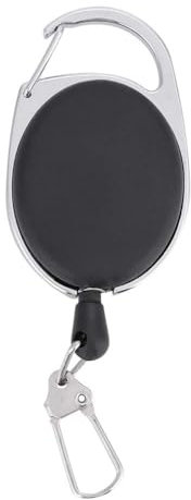 9.5 x 3.5 cm/3.7 x 1.4 in Retractable Keychain, 60cm / 23.6in Wire Key Chain Ring Keychain Carabiner Badge Clip with Retractable Cord Outdoor Antilost Key Ring Camping Tools Carabiner