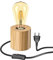 ledscom.de Tischlampe HITO, Holz massiv, rund, inkl. E27 Lampe Retro gold extra-warmweiß 489lm