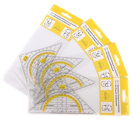 4er Set KREISLINEAL Geometrie Dreieck/Geodreieck zum Kreise zeichnen, bruchsicher, 16cm
