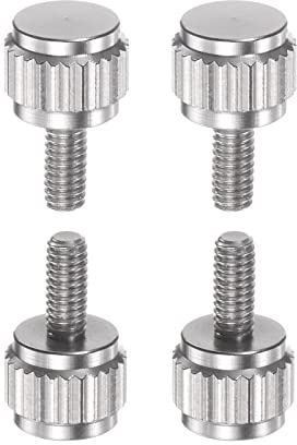 sourcing map 4 Stück Runde Flache Kopf Rändeldaumen M2.5x6mm Hand | Klemmgewindeschrauben Knaufbolzen, Für Vernier Bremssättel, M2.5x6mm