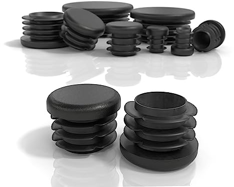 PD® Bouchons à lamelles Ronds 32mm pour Tube Rond | Embouts Ronds PE | Bouchon Pied de Chaise | Bouchon Tube Carré pour Tubes Métalliques, Chaises, Canapés, Tables et étagères | 4 pcs.