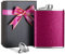 LILABIENE Flachmann Leder Glitzer Rosa Pink Flachmänner 8oz mit Trichter Geschenke für Frauen