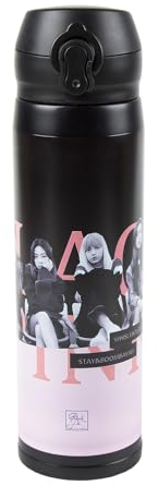maxer jisoo jennie rose lisa Botella de agua de acero inoxidable de 500 ml, regalo escolar, cumpleaños, mejor idea de regalo, vaso de doble pared,