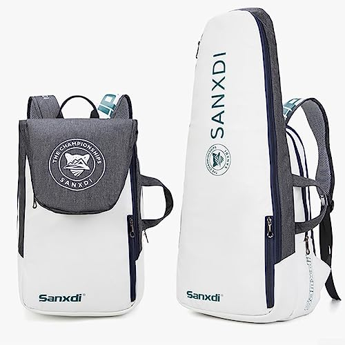 ZYWUOY Tasche für Tennisschläger, Tennis-Paddel-Rucksack, Squash-, Badmintonschläger, Tasche, Schläger-Tragetasche, Handtasche, Grau