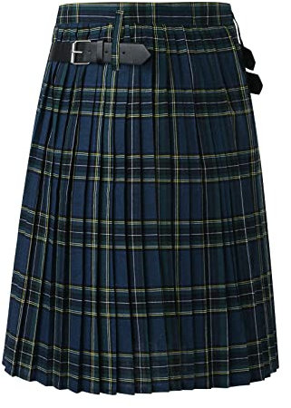 Jupe plissée classique à carreaux écossais - Robe vintage plissée - Point contrasté médiéval - Jupe plissée traditionnelle écossaise, bleu, L