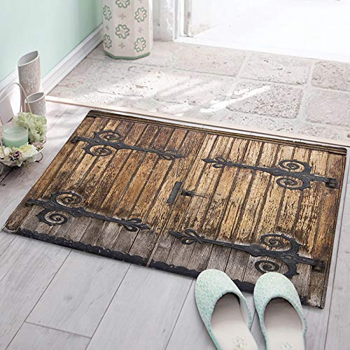 Strunt Badvorleger, Landhausstil, Holztürmatte, Fußmatte, waschbar, rutschfest, Badezimmer-Fußmatten für vor der Badewanne, Duschraum, 40 x 60 cm