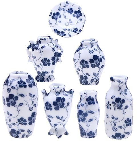 TOYANDONA 7 Pièces Petits Vases Hydroponiques Ensemble De Vases Miniatures Mini Vases Artisanaux Vase Miniature Vase Chinois Petites Fleurs Hydroponiques Arrangement De Fleurs Céramique