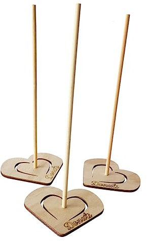 Abaodam 3st Display Ständer Zuckerhut Krapfen Dessertständer Baby Herzförmig Hölzern