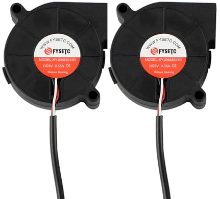 BCZAMD Prusa i3 MK3 MK3S Kühlung Fan 5015 50x50x15mm 5V DC 0.35A Hotend Kühler Blow Radiator Sleeve Lager für 3D Drucker Teile Zubehör 2Pcs