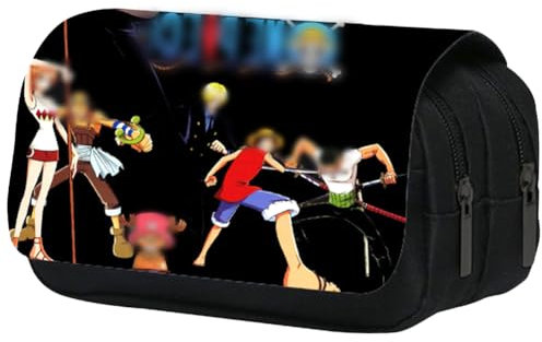 IOSCDH One-Piece Lu-Ffy Design Pencil Case, Cartoon Anime Pencil Case große Kapazität Pen Pouch Compartment Zip Portable Student Briefpapier Box geeignet für Kinder und Jugendliche in der Schule-C