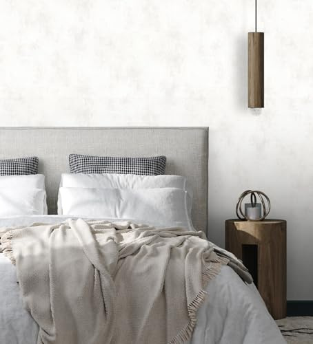 GAULAN 128798 - Papel pintado vinílico lavable muro de hormigón efecto cemento con relieve color blanco para pared salón cocina baño dormitorio pasillo - Rollo de 10 m x 0,53 m