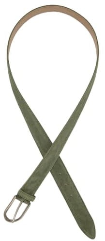 Ulla Popken Damen große Größen Übergrößen Plus Size Ledergürtel, Suede, Metallschnalle lodengrün 145 828131190-145
