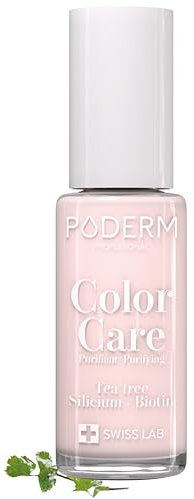 PODERM - ESMALTE DE UÑAS TEA TREE PARA HONGOS DE UÑAS - RUBOR NUDE - TRATAR LAS UÑAS AMARILLAS/DAÑADAS - Previene HONGOS - CUIDADO 2 IN 1 - FÓRMULA ÚNICA - Hecho en Suiza