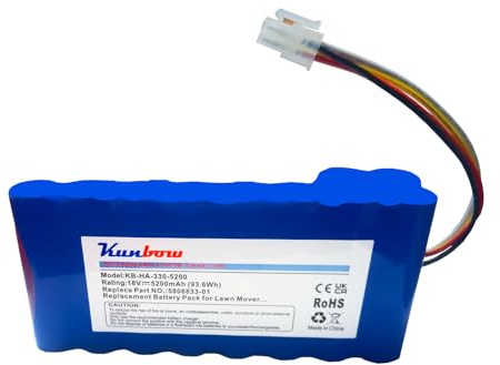 Kunbow 5200mAh Mähroboter akku,Ersatzakku für Husqvarna Automower 320, 330X, 420, 430, 430X, 450X, 520, 550 Rasenroboter,Ersatz für 580 68 33-01,580 68 33-02 Akku. (Nicht passend für 450X 2017)