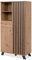 Highboard in Eiche und grau, Wohnzimmer und Esszimmer Kommode, 80 x 156 cm mit 3D-Lamellen, Industrial Design, Madem