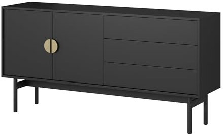 Selsey TV Schrank Board Sideboard Fernsehtisch Fernsehschrank 154 cm Schubladen Schwarz Stoon