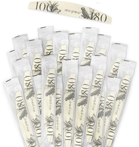 ABA GROUP Nagelfeile - Retro Boot 100/180 Slim – 25 Stück In Folie Für Maniküre Und Pediküre - Hochwertige Nagelfeilen Für Gel-Nägel - Gelnägel Set - Ideal Für Gel Nägel