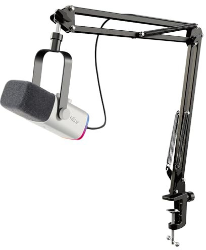 FIFINE XLR Streaming Microfono Kit Dinamico per Podcasting, Gaming USB per PC Mac PS4/5, Cardioide per registrazione vocale, giochi – Bianco
