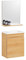 SoBuy 30% de Réduction Meuble Suspendu pour Lavabo avec Miroir Meuble sous Vasque avec Miroir Ensemble de Lavabo en céramique avec Miroir Meuble Lave-Mains avec Miroir, Couleur Bois, BZR169-SET