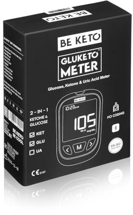 GluKeto - Medidor de glucómetro y cetometro (kit de inicio)