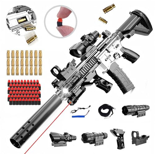 Bybykoi M416 Spielzeug Pistole Kinder Pistole Spielzeugpistole for Kinder,2 in 1 Soft Bullet Schaumstoff-Blaster Toy Gun Spielzeugpistole für 14+ Kindergeschenke