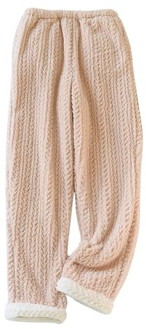 Pyjamahose für Damen, Übergröße, dicker Flanell und Korallen-Fleece, Winter-Haushose, Pyjamahose, Schwarz von Freitags-Angeboten, Cyber of Monday Deals2024 Flash of Deals, Pink#34, XL