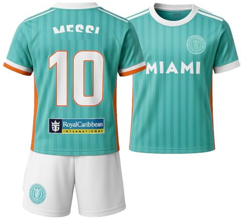Boriverae Miami Design Trikot Kinder Set – Türkis Heimlook 2024/2025 – Trikot für Kinder mit Shorts – Jugendgrößen – Sport Outfit – Fußball Fans 152