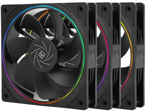 Thermalright TL-S12R X3 Ventilateur de processeur, 120 mm, noir, pour ordinateur, Fine Aperture ARGB Halo, pour PC, vitesse de 1500 tr/min