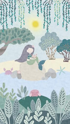 A.S. Création Children's Room Wallpaper Lilly & Luis Sturdy Photo Wallpaper with Mermaid Design, 1,59 m x 2,80 m, Multicoloured, Made in Germany, 770671.