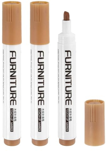 sourcing map Furniture Markers Touch Up, 3pcs Furniture Repair Kit Wood Filler Sticks Wood Markers for Scratches Wooden Floor Table Cabinet Laminate Frames, Mahogany