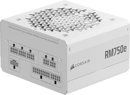 CORSAIR RM750e (2025) Bloc d'alimentation ATX entièrement modulaire à Faible Bruit avec câble 12 V-2 x 6 - Conforme aux Normes ATX 3.1 et PCIe 5.1 - Efficacité Gold Cybenetics - Condensateurs 105 ° C