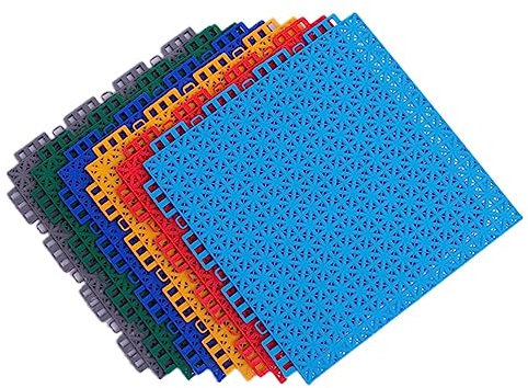 Piastrelle per pavimenti modulari ad incastro, 10 pezzi, per impianti sportivi, terrazze, piscine, cortili, scantinati, palestre, garage, piastrelle per pavimenti,Blue-1-10PCS