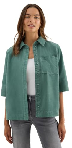 CECIL Damen 3412038 Cord Hemdbluse, Jewel Green, Medium