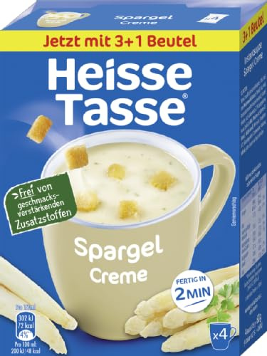 Heiße Tasse Spargel Creme Vorteilspack Suppe, 16er Set | 64 Suppenportionen, schnelle Zubereitung, ideal für Vorrat, Zuhause, Büro und den täglichen Genuss