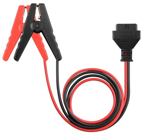 TIENFOKOTA OBD2 Emergency Power Cable,OBD II Female to Alligator Clips 1M | 16 Pin OBD II Female Connector to Battery Clamp, Protect ECU Memory and Prevent Data Loss When Replacing A Car Battery,18 AWG