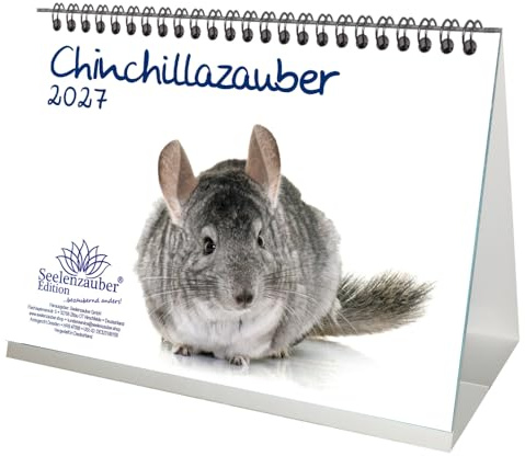 Chinchillazauber DIN A5 Tischkalender für 2027 Chinchilla - Seelenzauber
