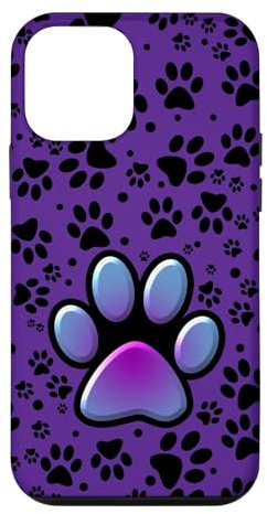 Hülle für iPhone 12 mini Katzenpfote lila, blau – Katzen Kätzchen Haustiere Pfoten
