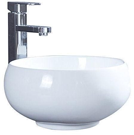 HomeLava Lavabo en céramique sur dessus rond 32 x 15 cm, blanc