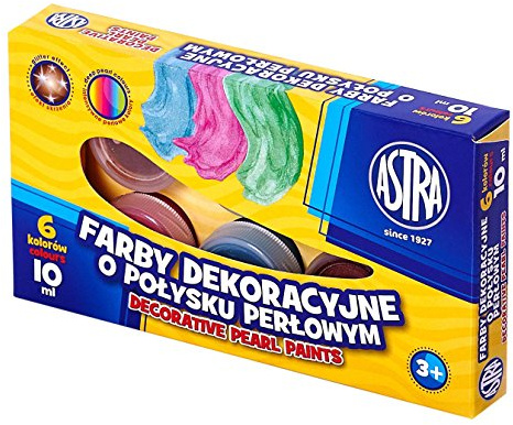Farby dekoracyjne o polysku perlowym 6 kolorów 10 ml