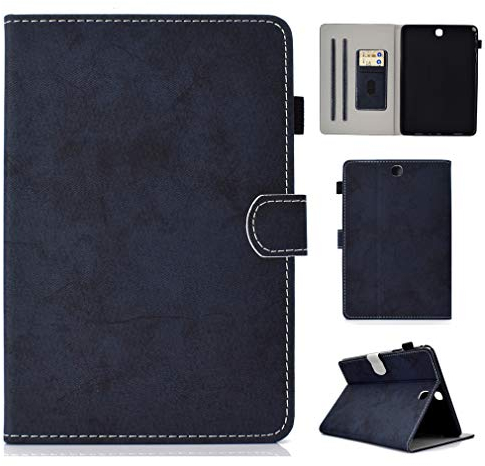 LMFULM® Case for Samsung Galaxy Tab A/SM-T550 / T555 (9.7 Inch) PU Magnetic Leather Cover Sleep/Wake Function Stent Function Holster Flip Cover for Galaxy Tab A 9.7 Tablet PC Dark Blue