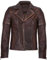 Infinity Leather Croce Marrone Zip Annata Pelle Chiodo Uomo M